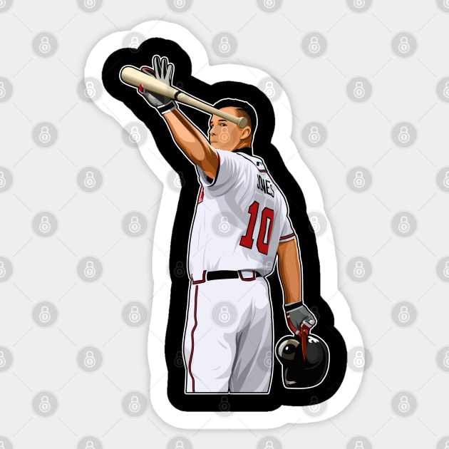 Chipper Jones #10 Waves To The Crowds Sticker by RunAndGow